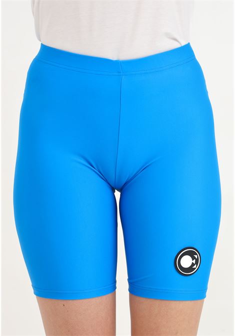 Shorts sport blu da donna con patch logo DIEGO RODRIGUEZ | OE406BLU